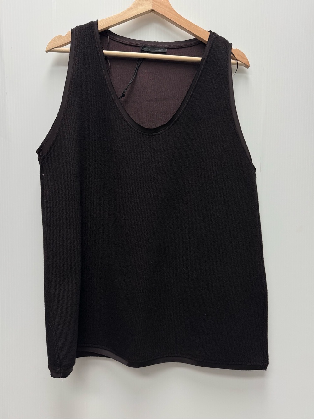 Zara dark mahogany color Scoop Neck Tank heavy material